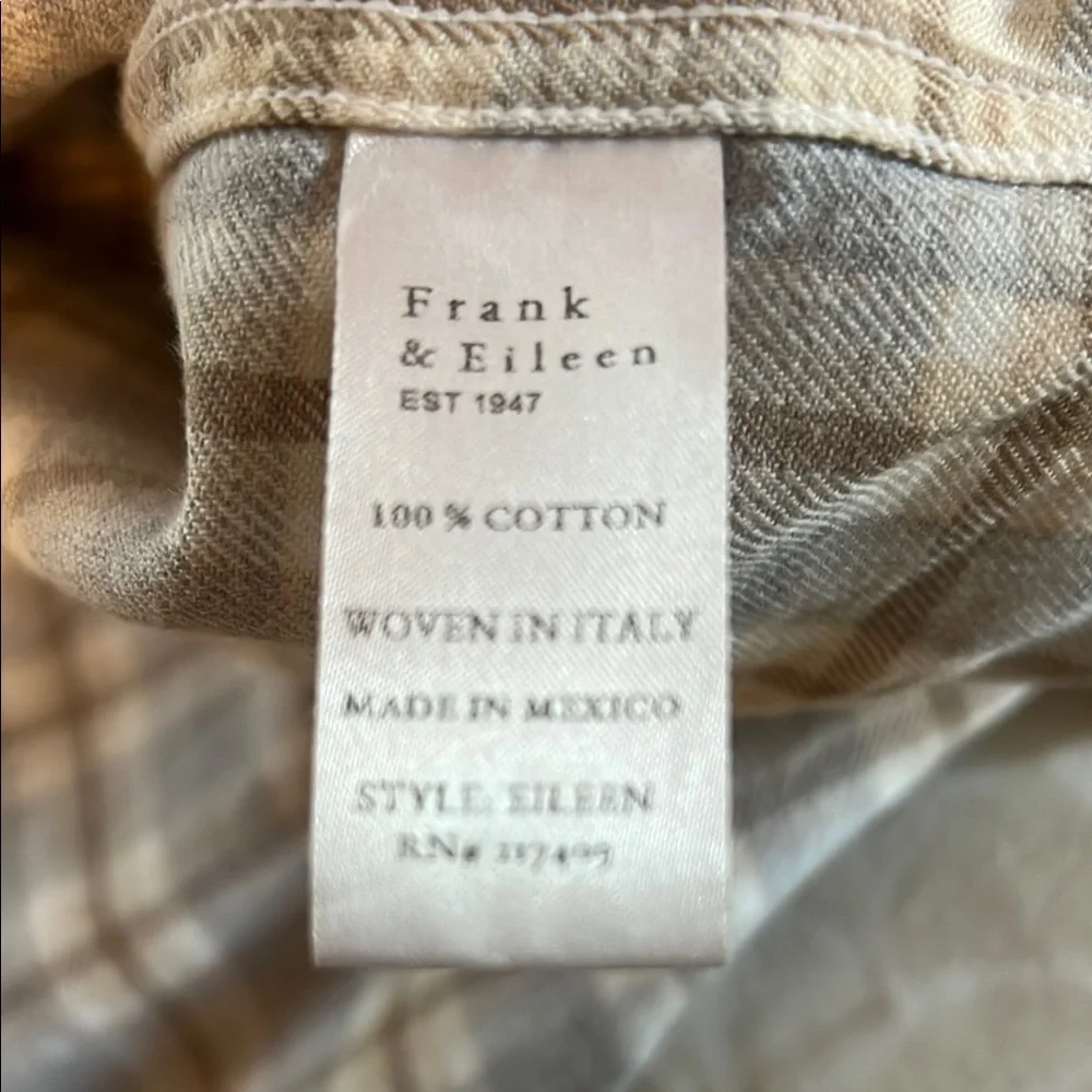 Frank & Eileen Blue/Tan Flannel Button Down Shirt - Picture 4 of 5